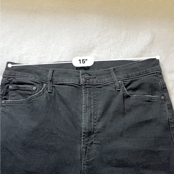 MOTHER Insider Crop Jeans Not Guilty Black | High Rise Cropped Flare 31 - Picture 6 of 17